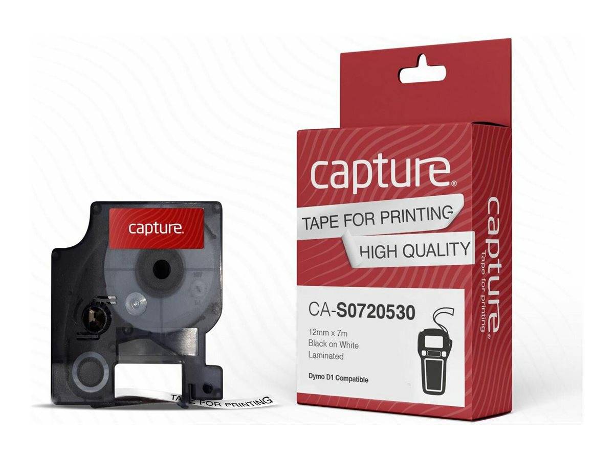 Capture Polyester - laminiert - Schwarz auf Weiß - Rolle (1,2 cm x 7 m)1