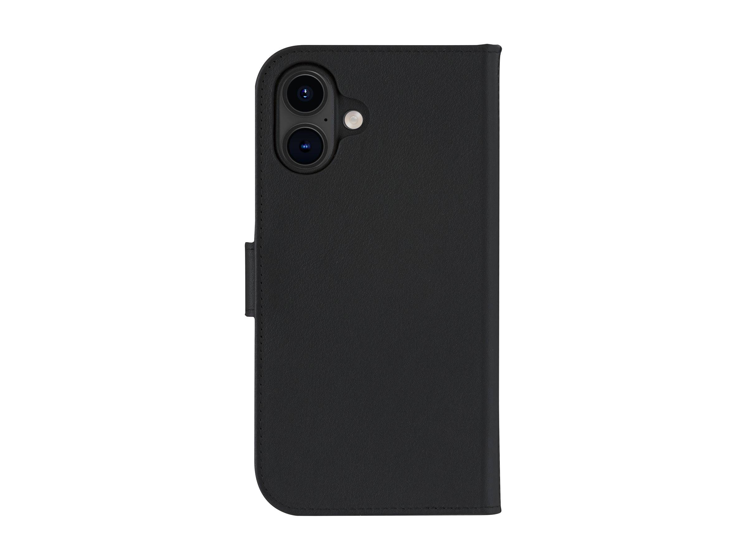 Ein schwarzes Smartphone-Gehäuse mit glatter Textur, das entwickelt wurde, um Rückseite und Seiten des Telefons zu bedecken. Es verfügt über präzise Aussparungen für die Kamera und die Tasten.