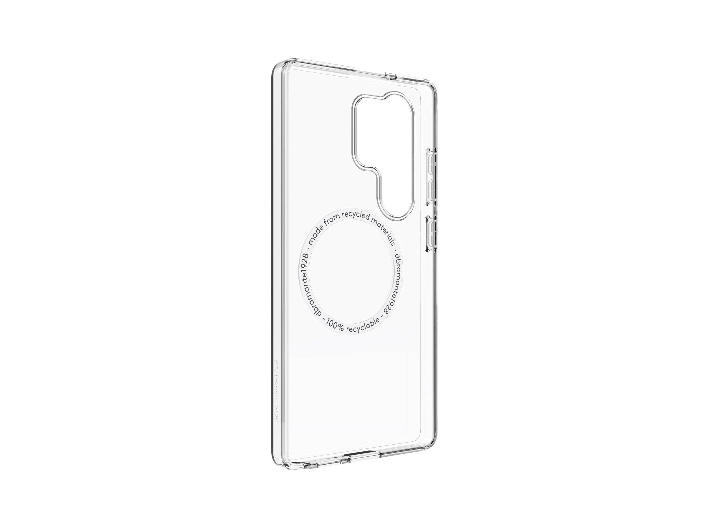 Eine transparente Handyhülle mit einem kreisförmigen Design, auf der 