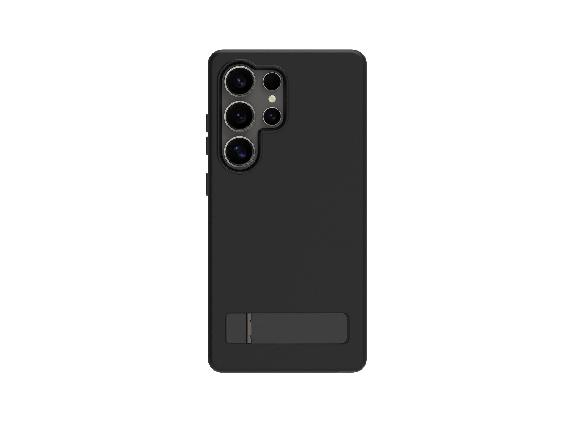 Ein schwarzes Smartphone-Gehäuse mit präzisen Aussparungen für mehrere Kameraobjektive, das für Schutz und Funktionalität entwickelt wurde.