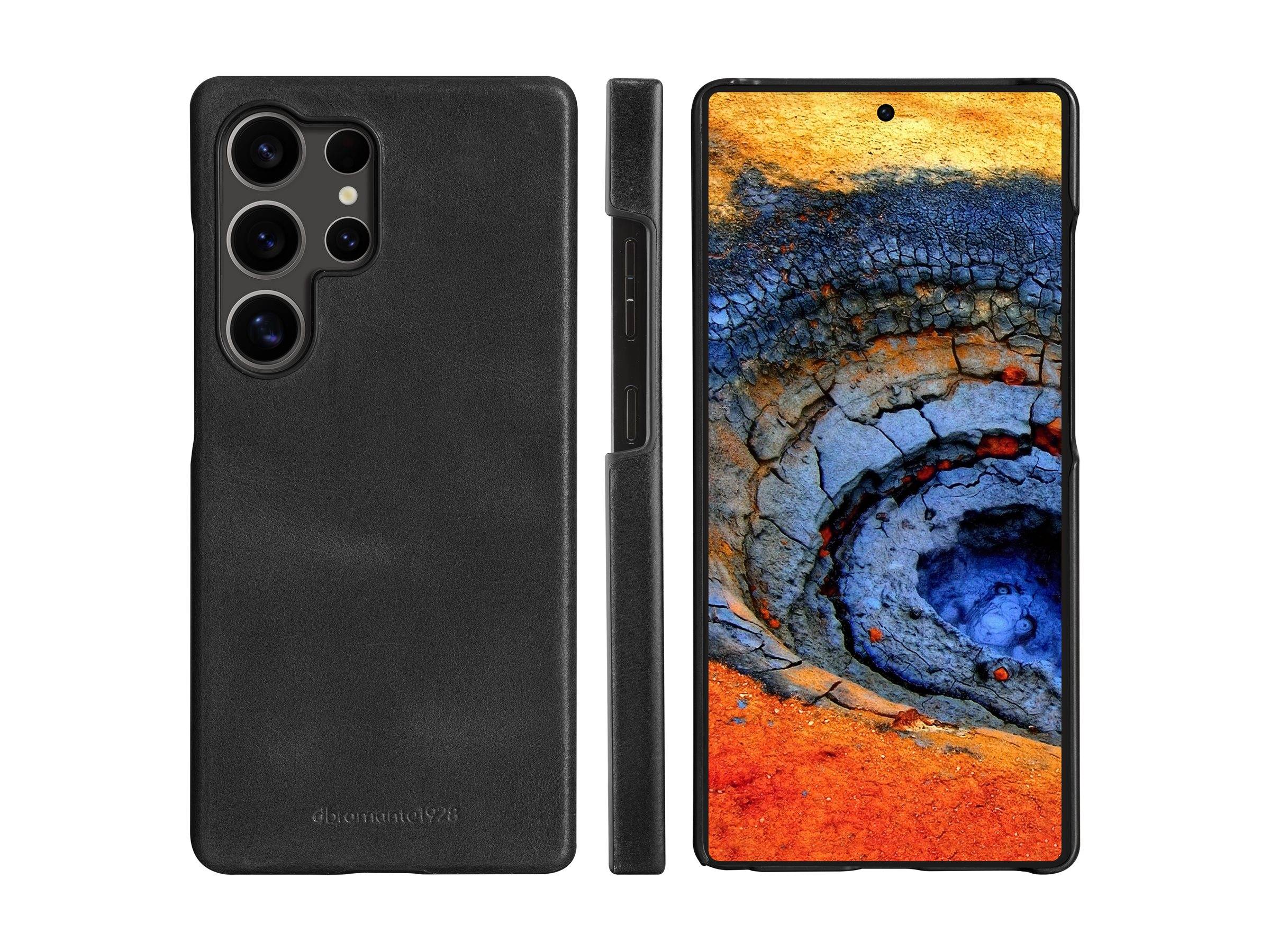 dbramante1928 Lynge - Flip-Hülle für Mobiltelefongenarbtes Leder - Schwarz - für