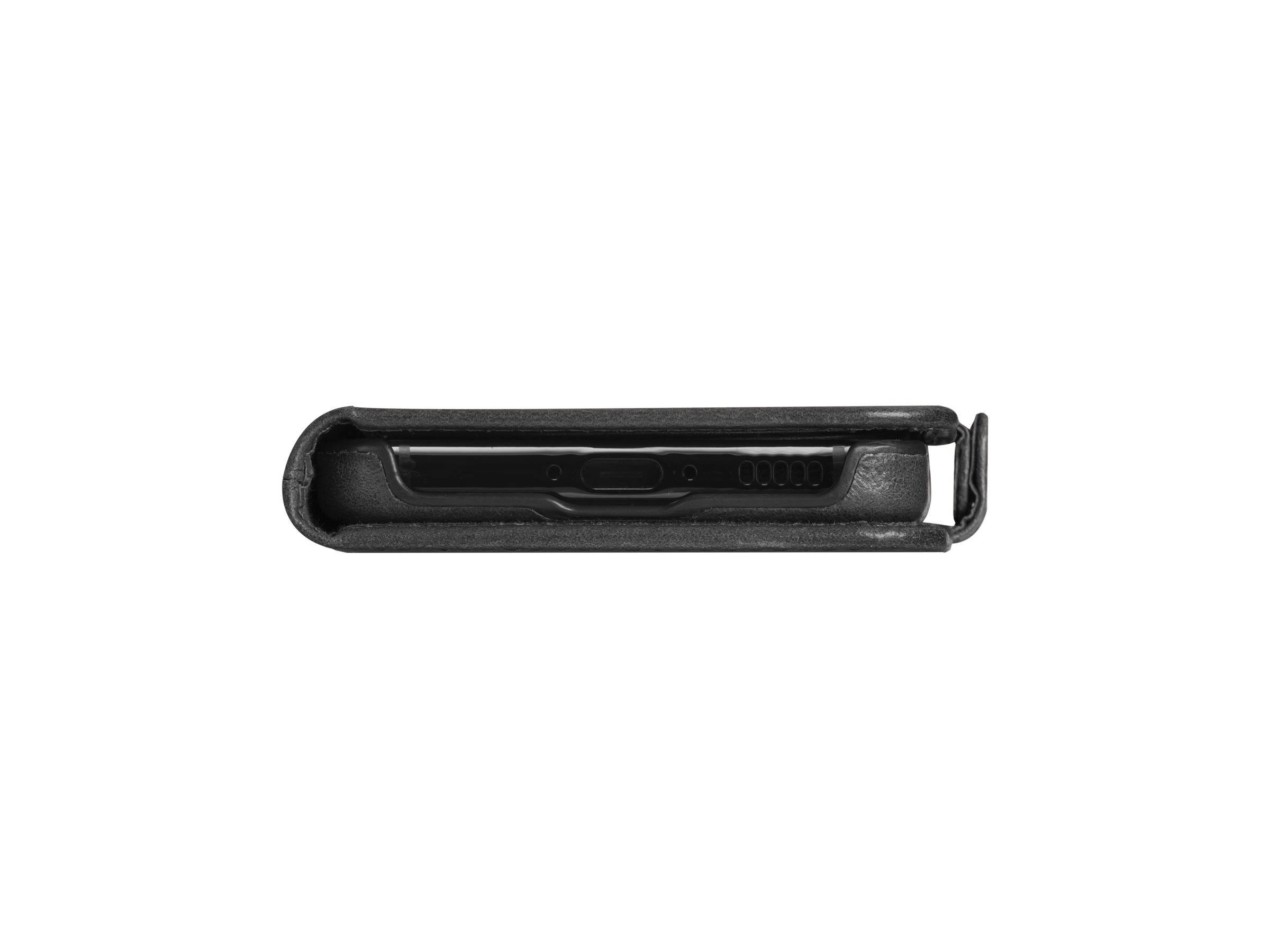 dbramante1928 Lynge - Flip-Hülle für Mobiltelefongenarbtes Leder - Schwarz - für