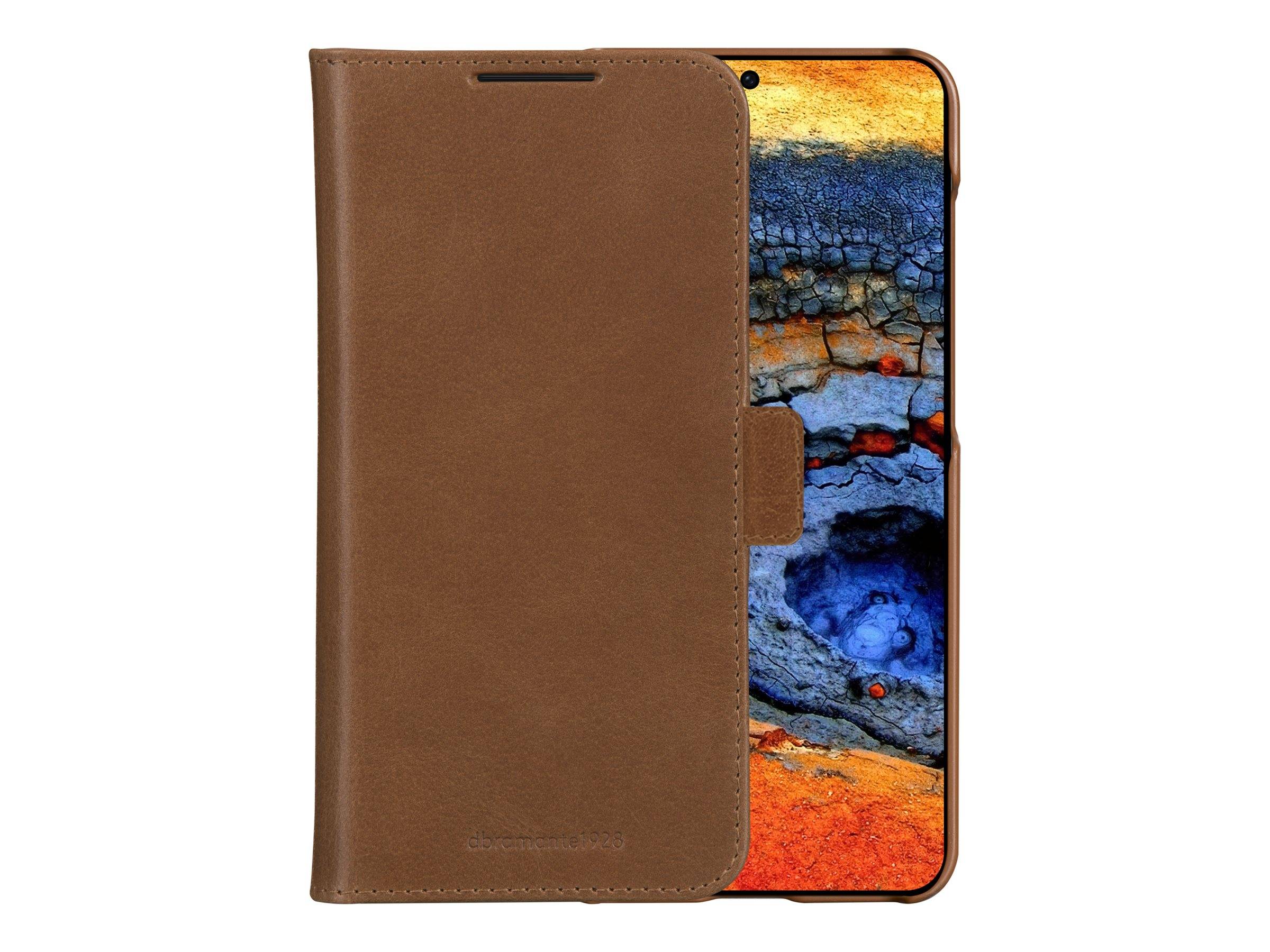 dbramante1928 Lynge - Flip-Hülle für Mobiltelefongenarbtes Leder - Hellbraun -