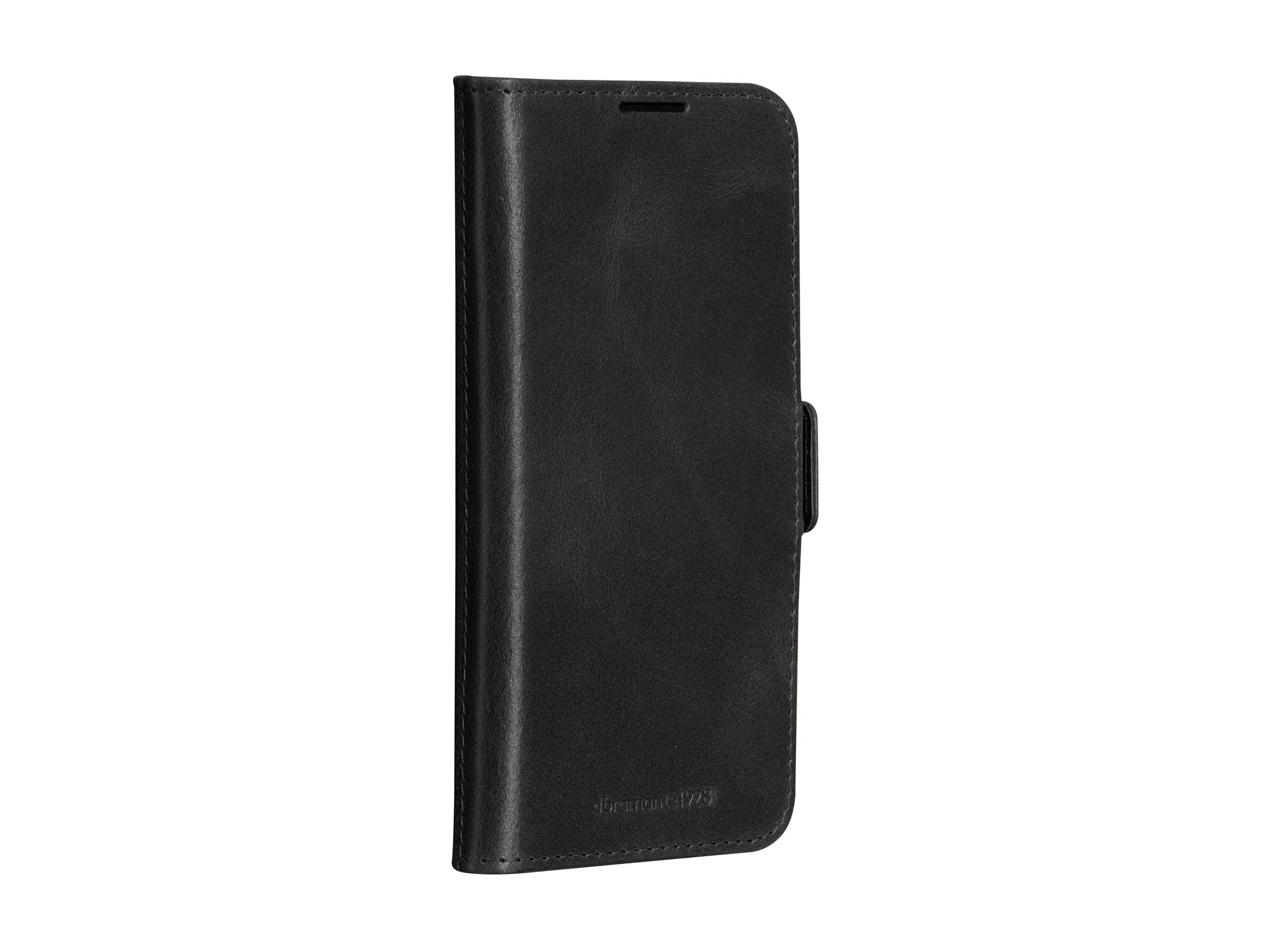 dbramante1928 Lynge - Flip-Hülle für Mobiltelefongenarbtes Leder - Schwarz - für