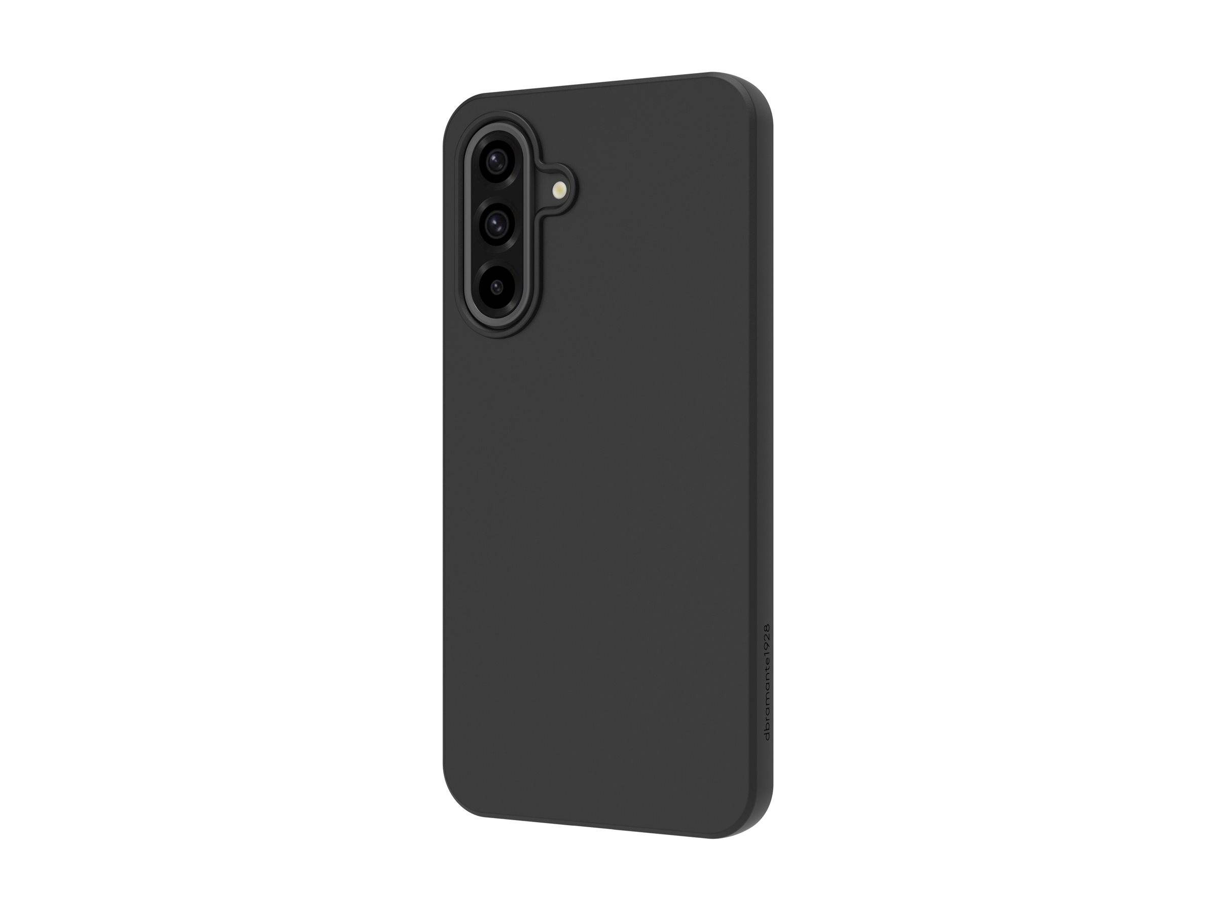 Ein schwarzes Smartphone-Gehäuse mit präzisen Aussparungen für die Kamera und Tasten, das ein elegantes und minimalistisches Design präsentiert.