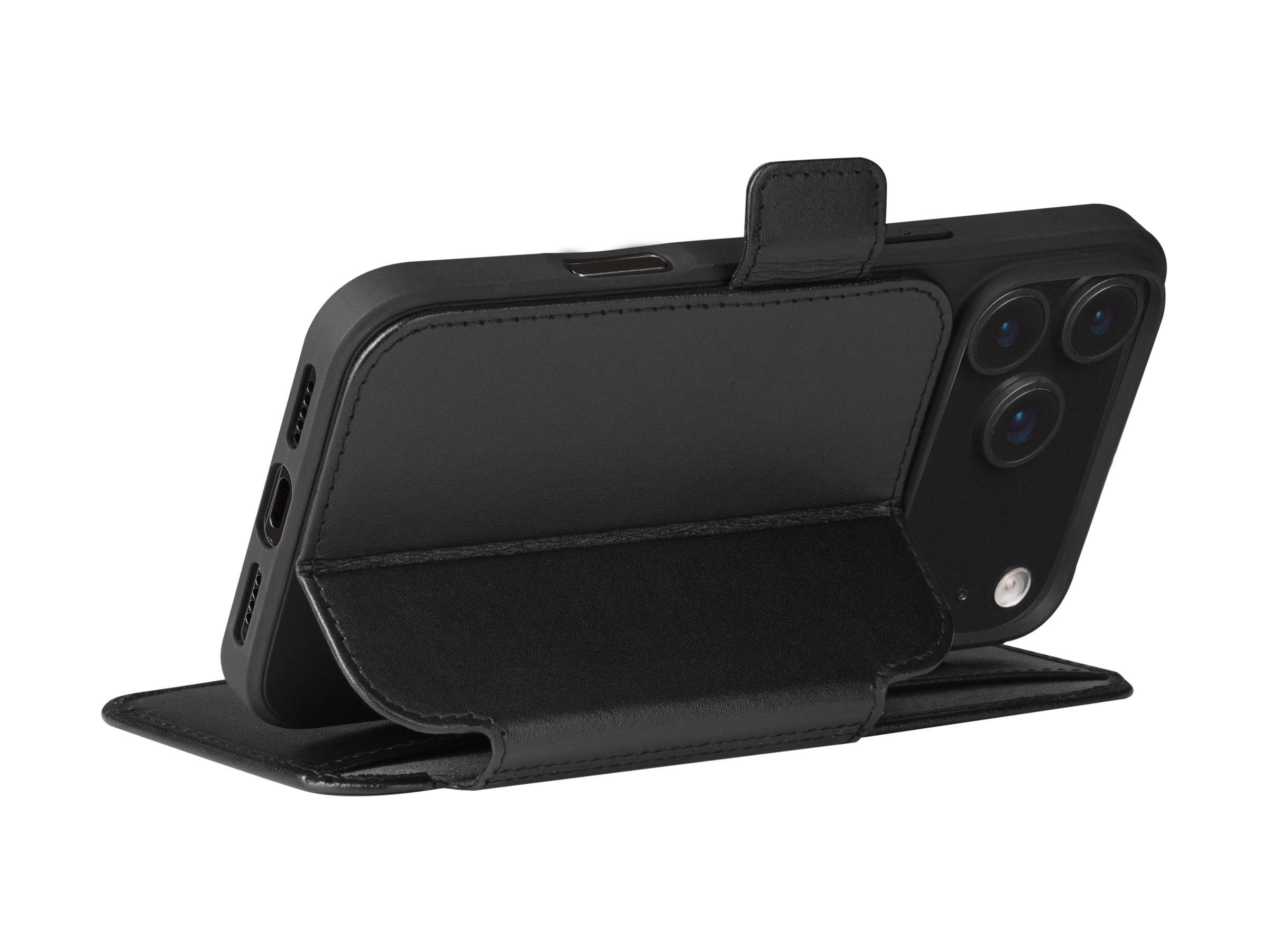 dbramante1928 Copenhagen - Flip-Hülle für Mobiltelefongenarbtes Leder - Schwarz