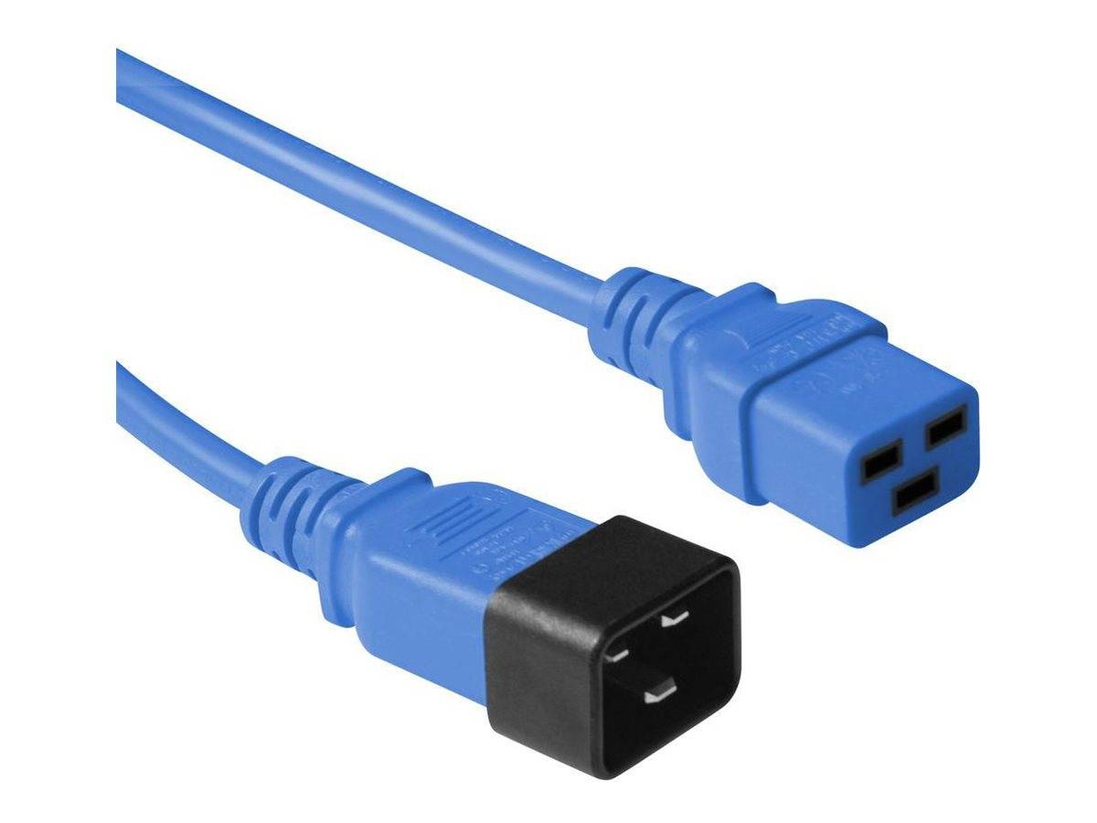 MicroConnect Stromkabel - IEC 60320 C20 zuIEC 60320 C19 - 90 cm - Blau