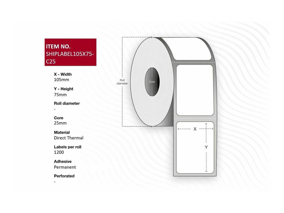 Capture Permanenter Klebstoff - weiß - 105 x 75 mm 9600 Etikett(en) (8 Rolle(n)x