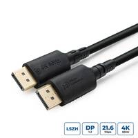 DisplayPort-Kabel mit '4K 60Hz' Aufschrift auf Steckern, die die 4K-Auflösungsfähigkeit und den DP-Schnittstellentyp hervorheben.
