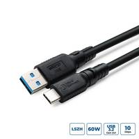 USB-A zu USB-C Kabel, 60W Leistungskapazität, LSZH-Klassifizierung, USB 3.0 Geschwindigkeit, geeignet für Datenübertragung und Laden, mit 10 Kabelhalterungen.