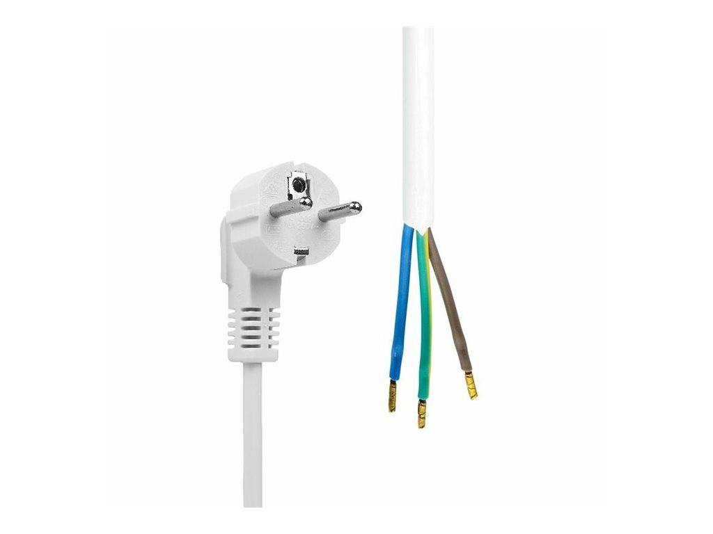 MicroConnect Stromkabel - Typ F/E (M) gewinkeltzu offenes Ende gerade - 1.8 m -
