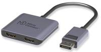 HDMI zu DisplayPort Adapterkabel mit kompaktem Design, ausgestattet mit Anschlüssen zum Übertragen von hochauflösenden Video- und Audiosignalen.
