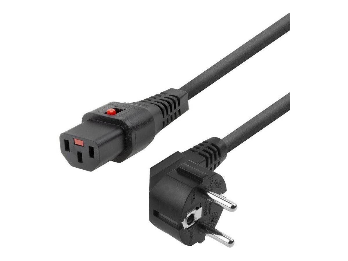 MicroConnect Stromkabel - power CEE 7/7 (M)gewinkelt zu power IEC 60320 C13 (W)