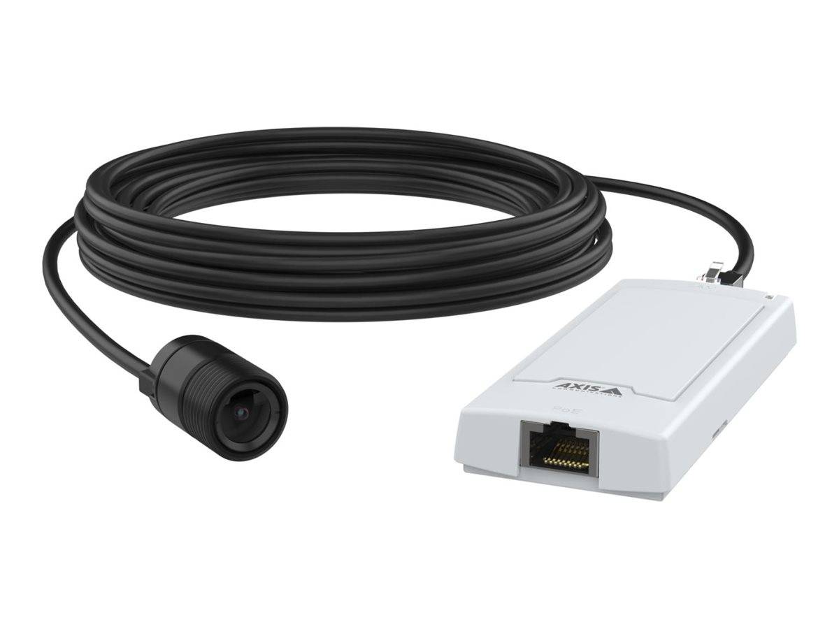 Eine Netzwerkkamera mit langem Kabel und Ethernet-Anschluss, ideal für Fernüberwachungs- und Monitoringanwendungen.