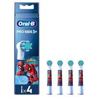 Oral-B Pro Kids 3+' Aufsteckbürsten mit Superhelden-Design, geeignet für Kinder ab 3 Jahren, Packung mit vier Stück.