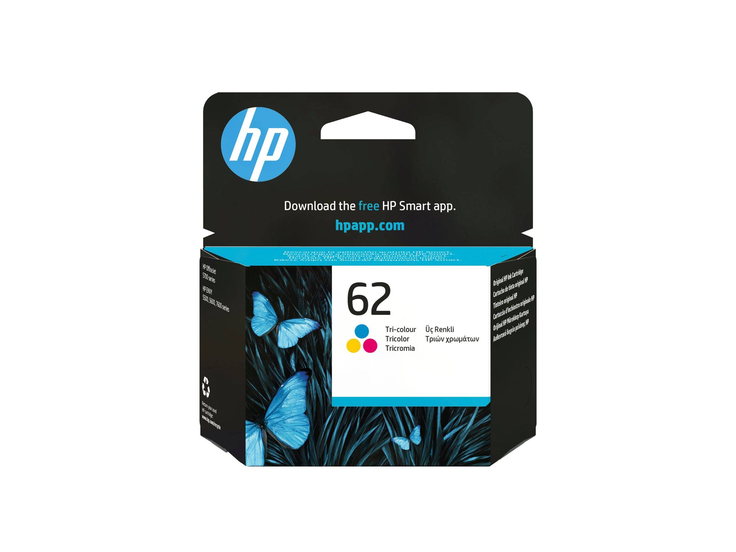 HP 62 - 4.5 ml - Farbe (Cyan, Magenta, Gelb)original - Tintenpatrone - für ENVY
