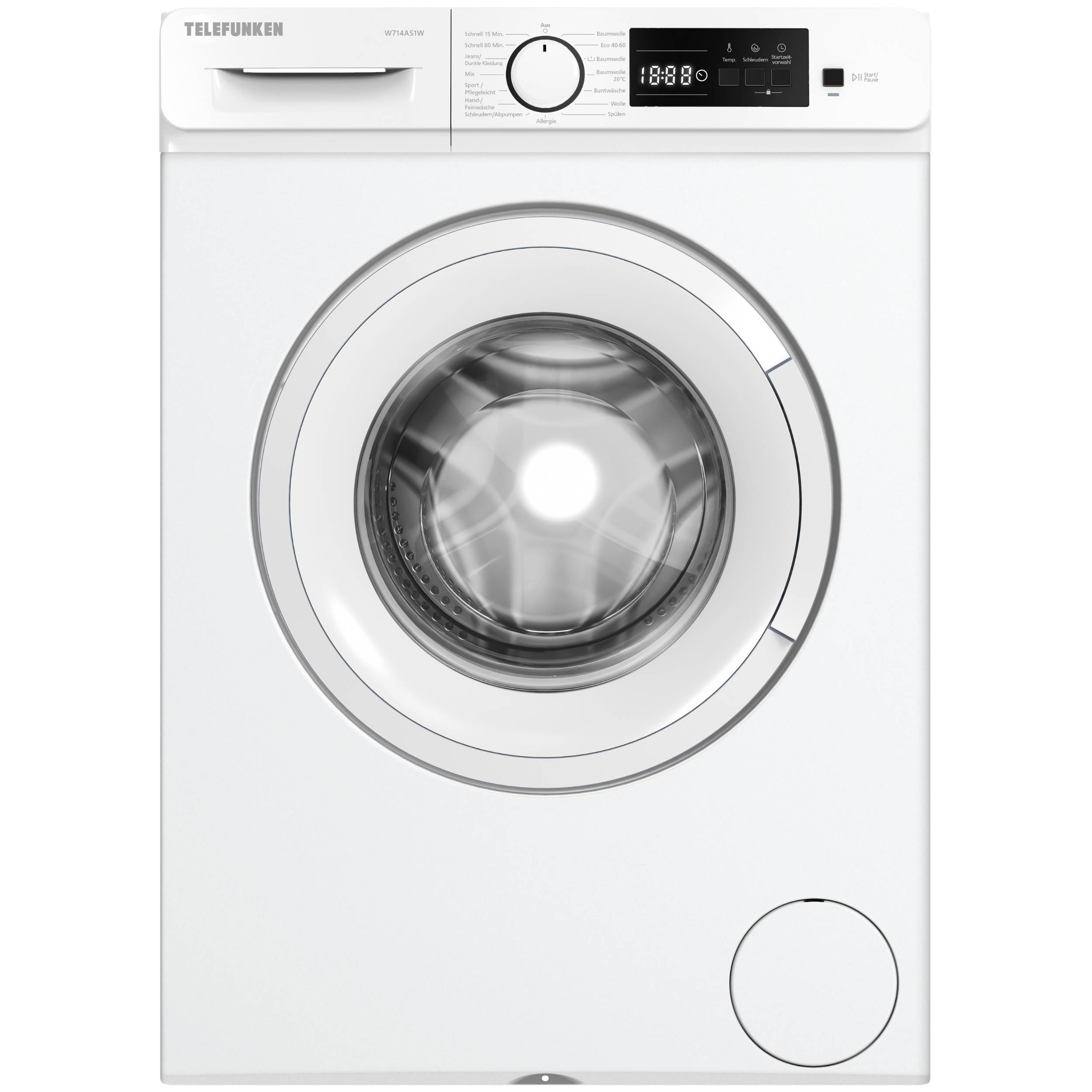Telefunken Waschmaschine 7kg | Frontlader 1400 U/Min. | Inverter Motor | AquaStop | Schontrommel | W714AS1W weiß