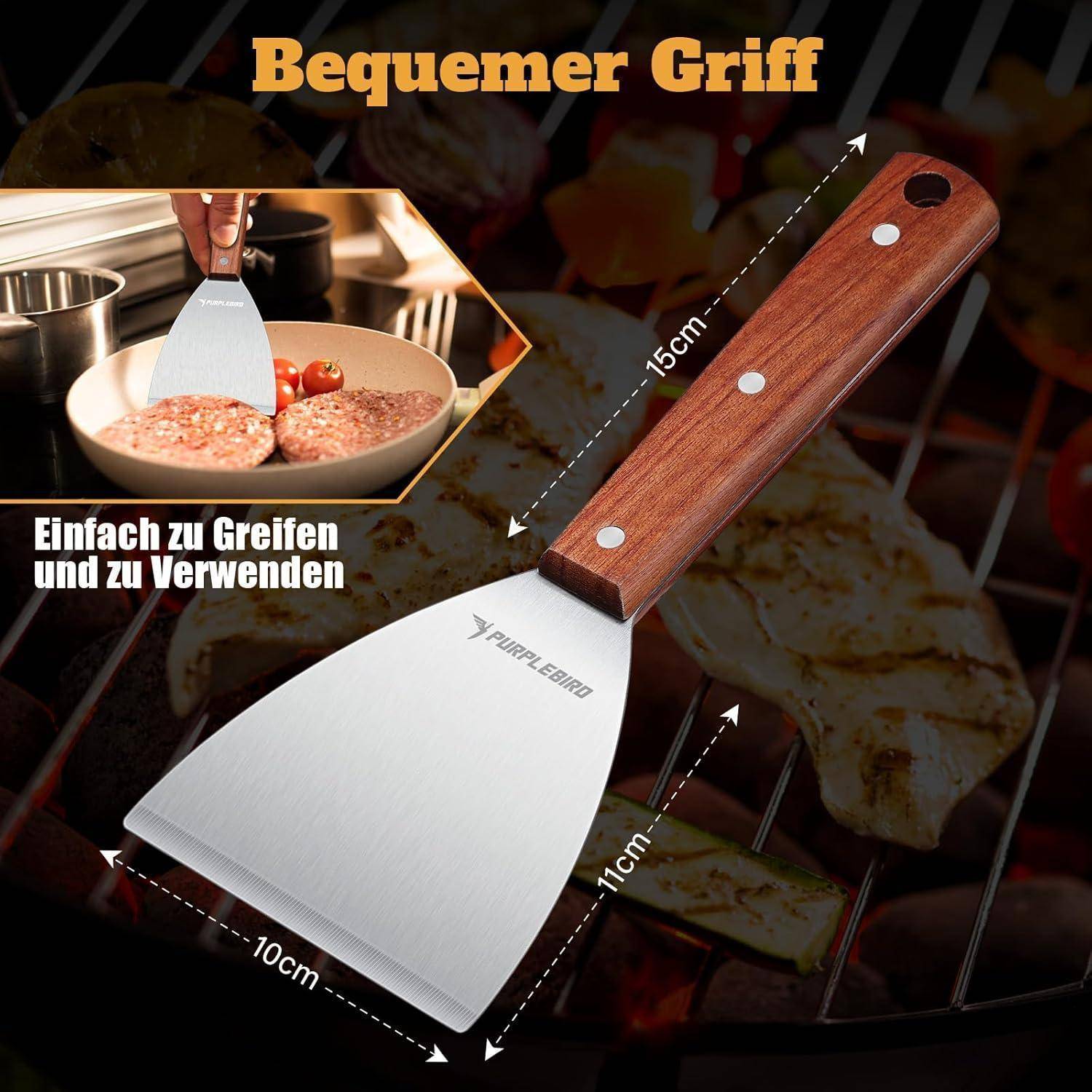 Plancha Set Grillspachtel Grillwender Grillzubehör Geschenk für Männer