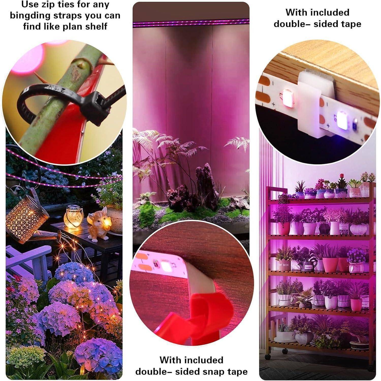 Pflanzenlampe LED Vollspektrum Grow Lampe USB Auto Timer 120 LEDs