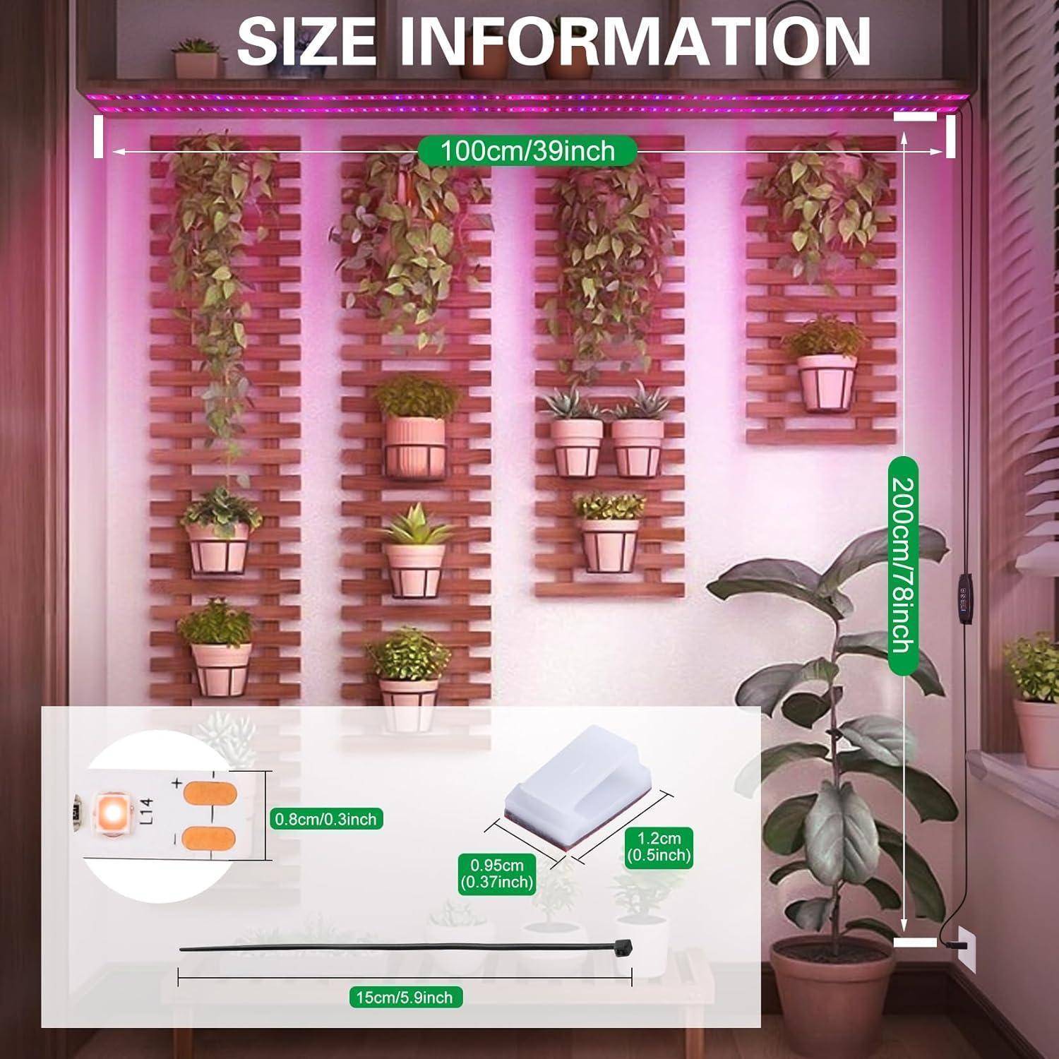 Pflanzenlampe LED Vollspektrum Grow Lampe USB Auto Timer 120 LEDs