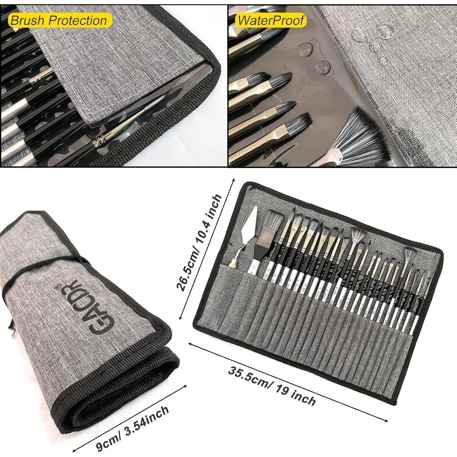Acryl Pinsel Set 24 Stücke für Acrylfarben mit Tuch Roll Fall Schwämme