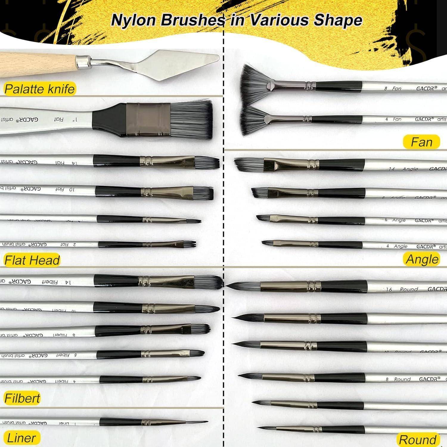 Acryl Pinsel Set 24 Stücke für Acrylfarben mit Tuch Roll Fall Schwämme