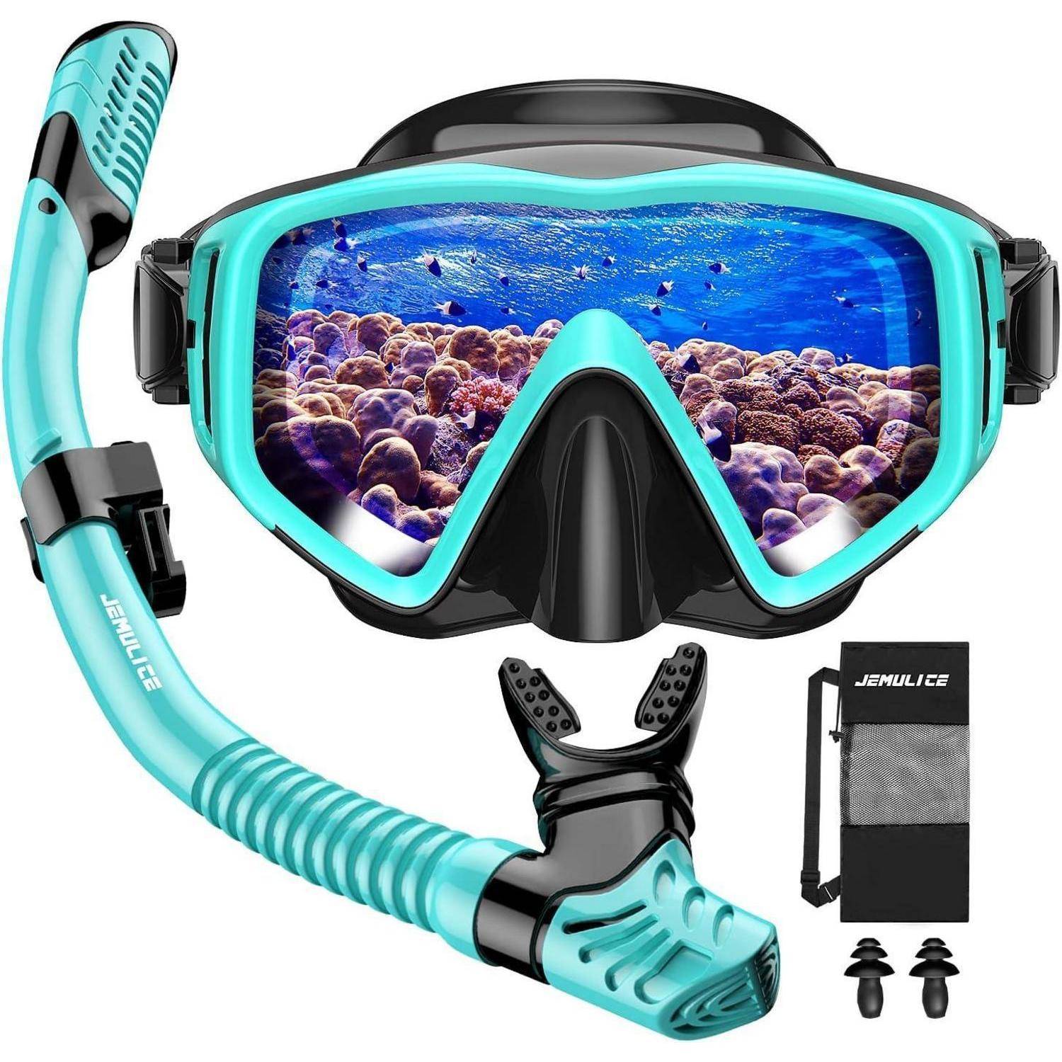 Schnorchelset Erwachsene Taucherbrille Dry Schnorchel Anti-Leck