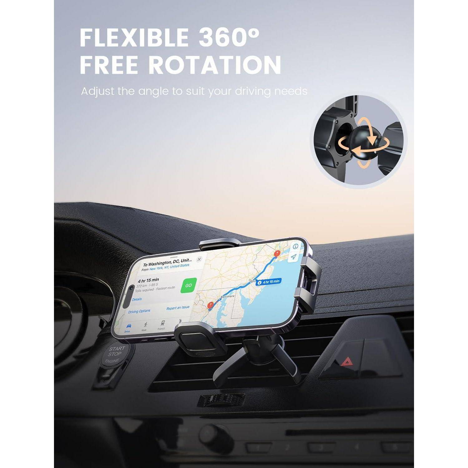 Handyhalterung Auto Lüftung 360° Drehbar KFZ Halterung Hakenclip Beine