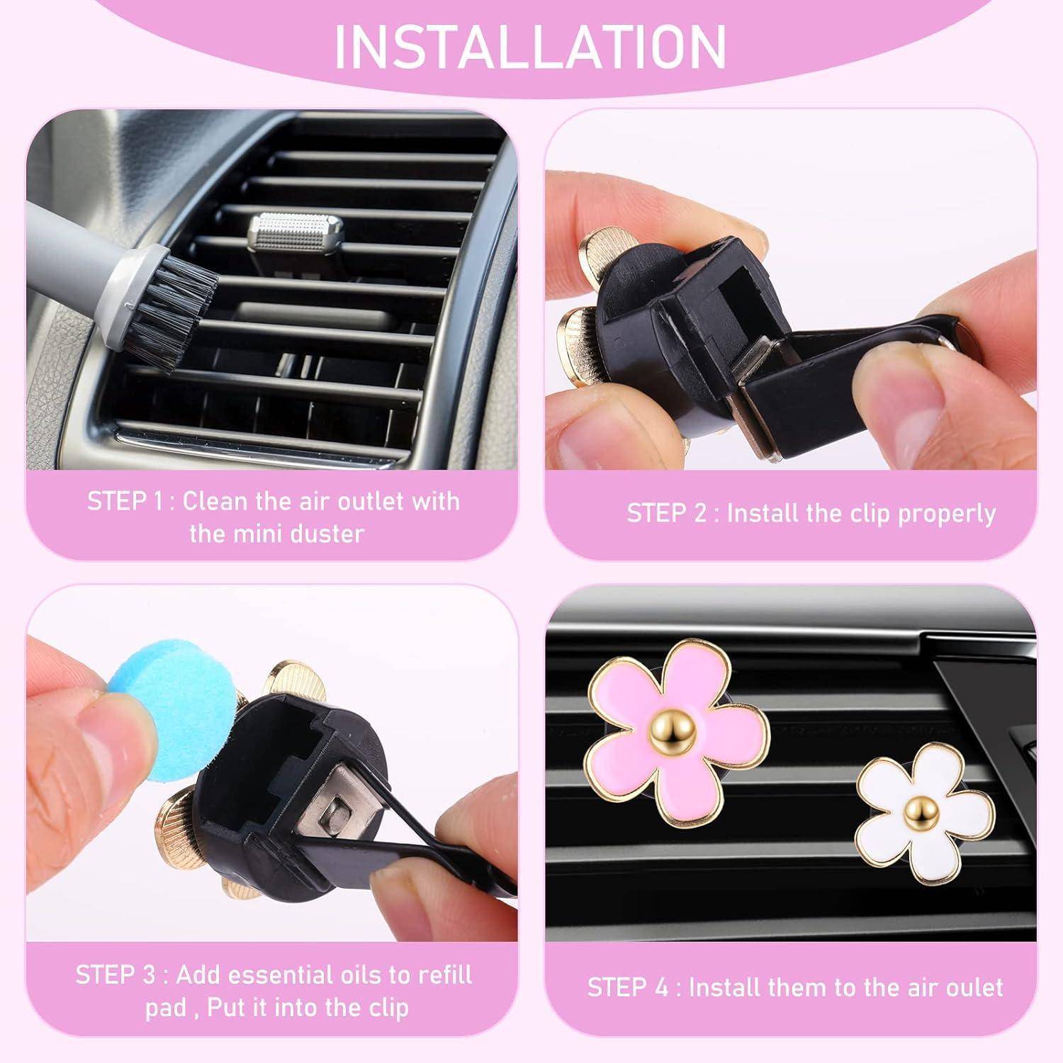 8er Set Gänseblümchen Auto Lufterfrischer Clip Aromatherapie
