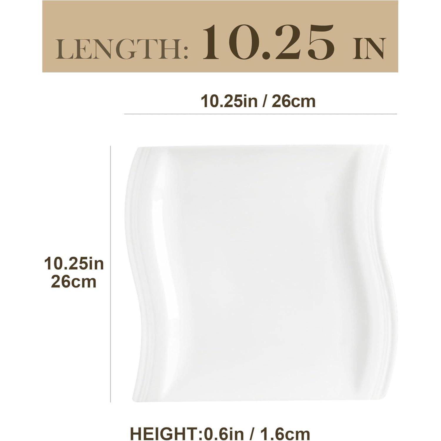 Porzellan Set Serie Flora 6tlg CremeWeiß Speiseteller 26x27x2,5 cm