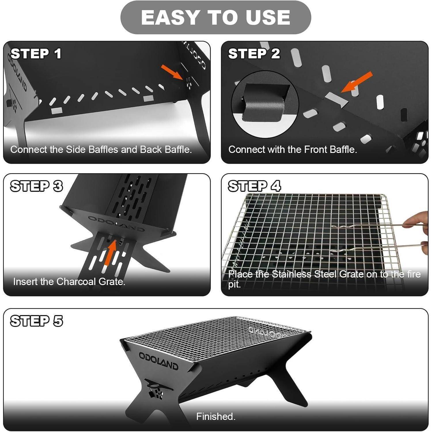 Camping Feuerstelle Holzofen Grill 2-in-1 tragbar Outdoor 304