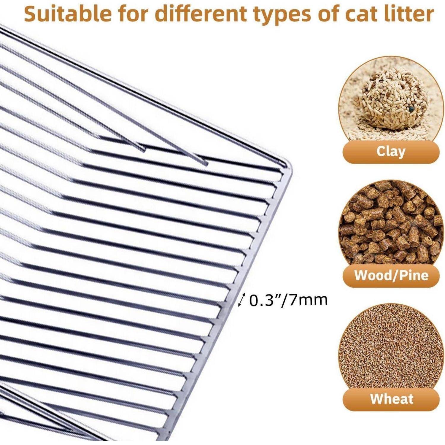 Katzenstreuschaufel Metall Holzgriff 28cm Lochabstand 7mm