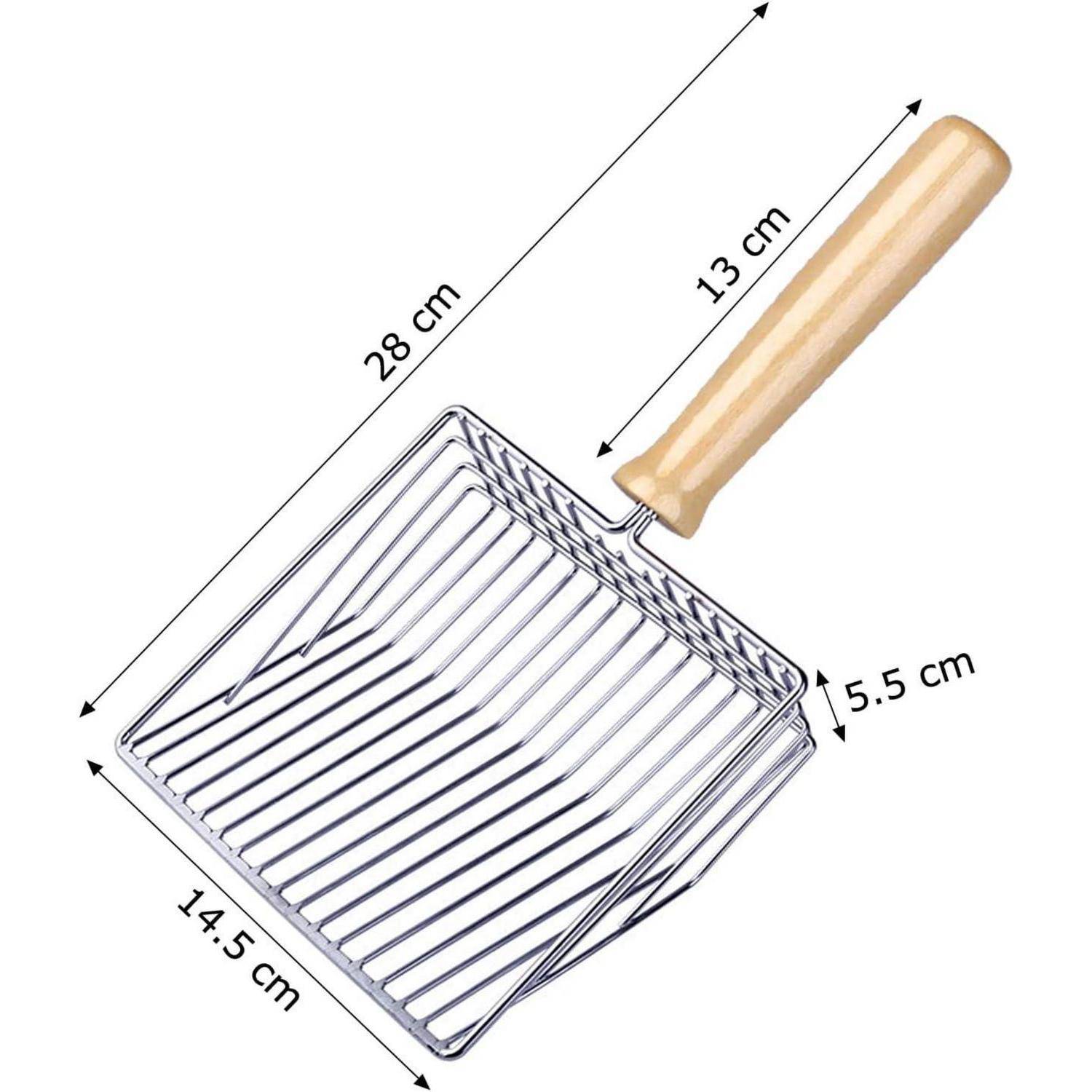 Katzenstreuschaufel Metall Holzgriff 28cm Lochabstand 7mm