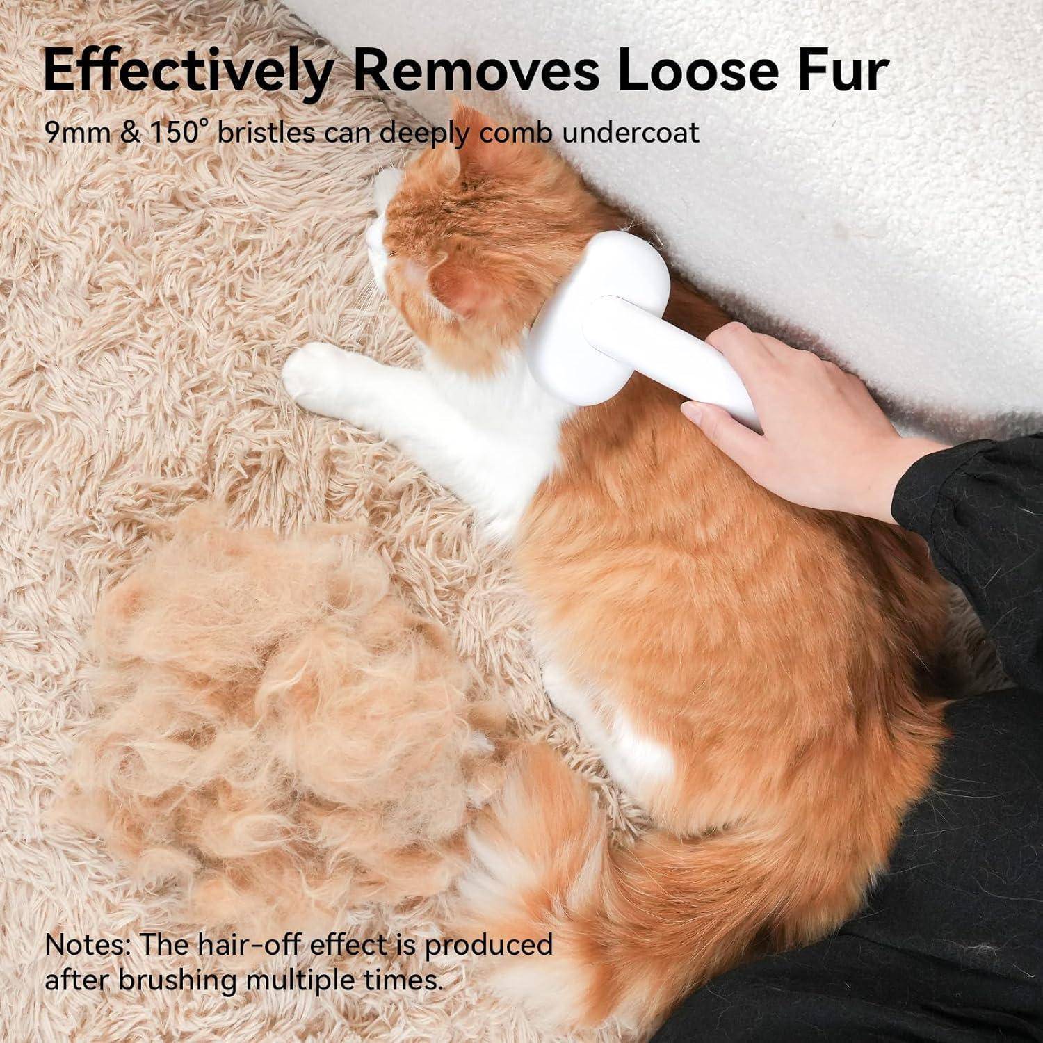 Katzenbürste mit Auslöseknopf für Kurzhaar und Langhaar Fellpflege