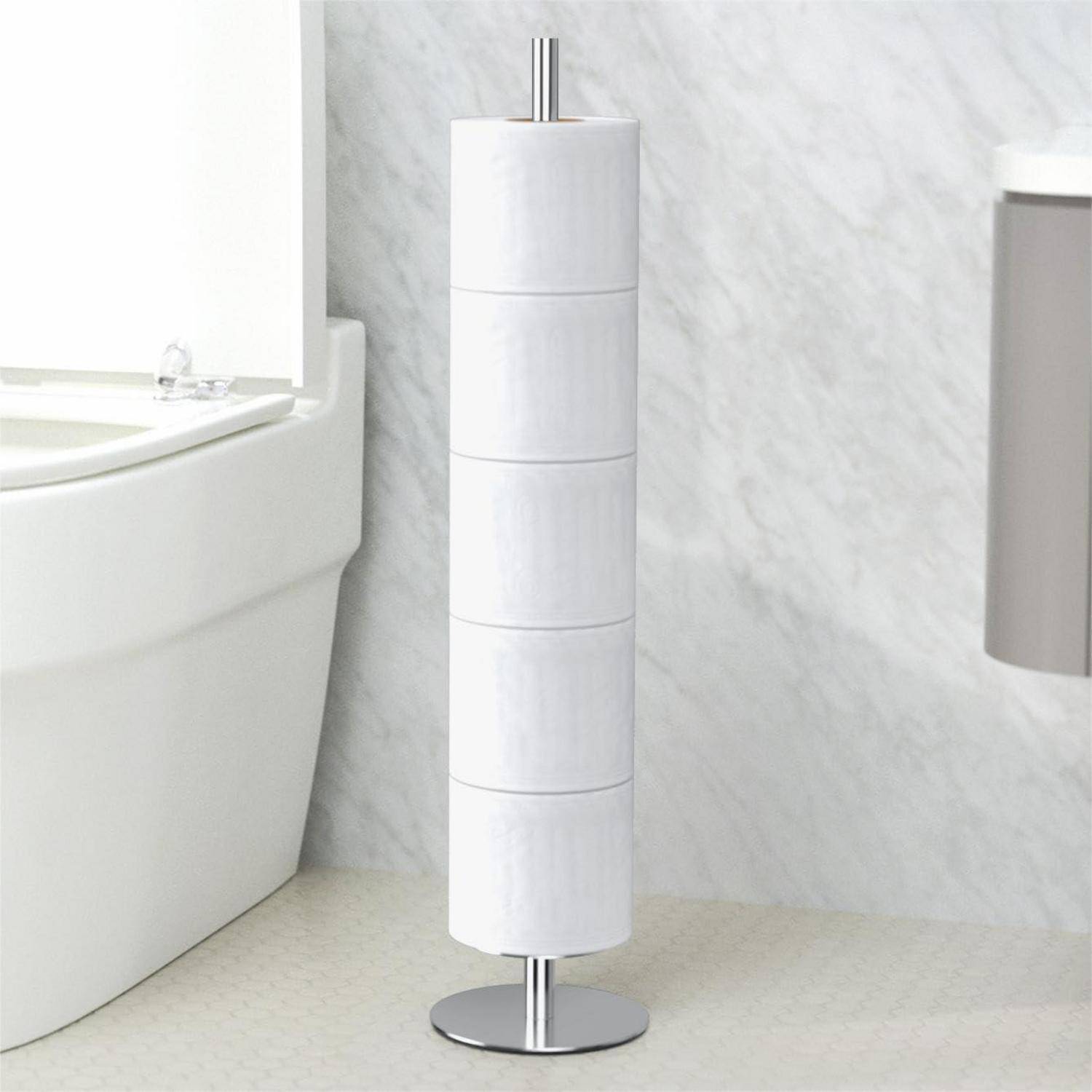 Toilettenpapierhalter Stehend Edelstahl Rostfrei Freistehend Matt Bad