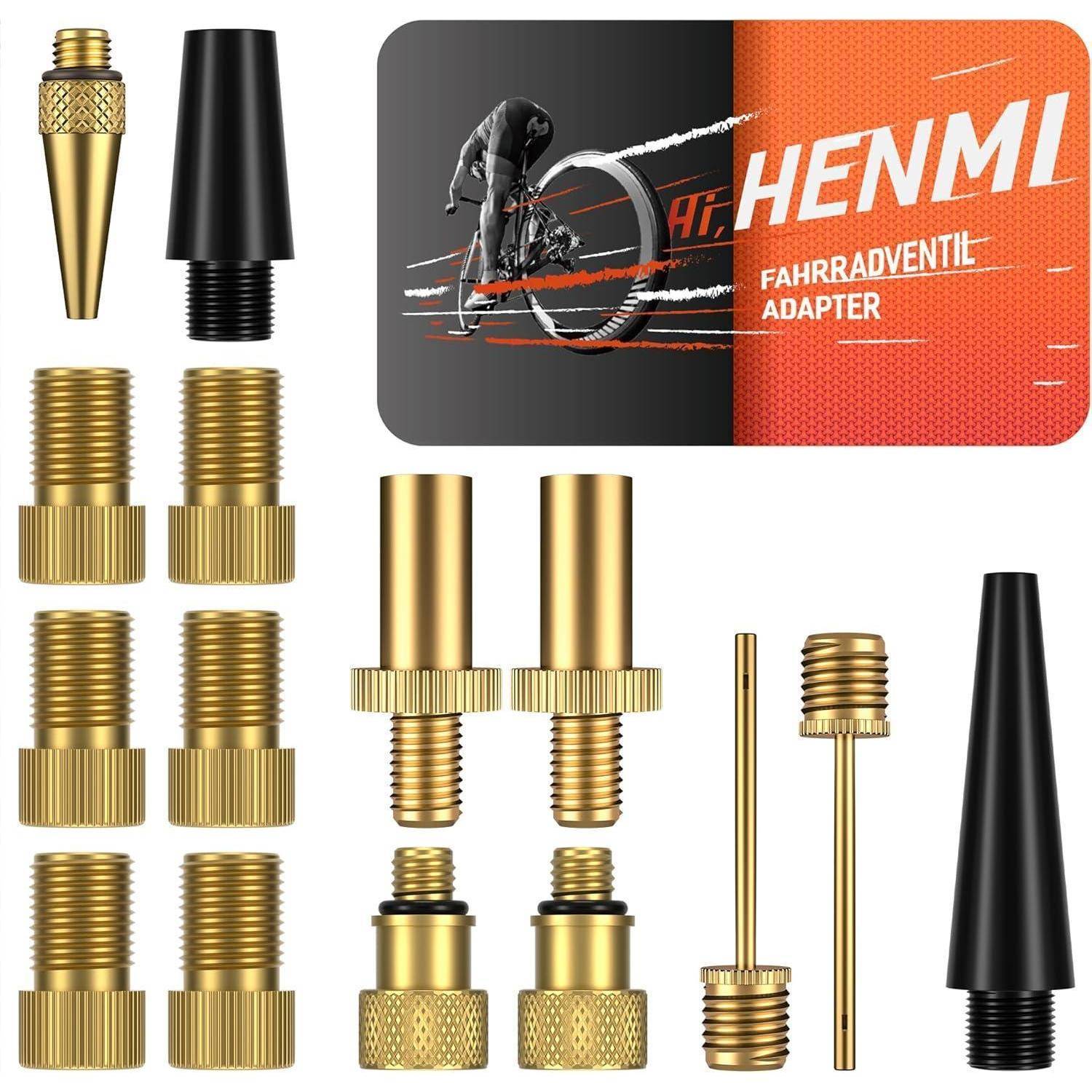 Fahrradventil Adapter Set mit Sortierbox für DV, SV, AV - 10
