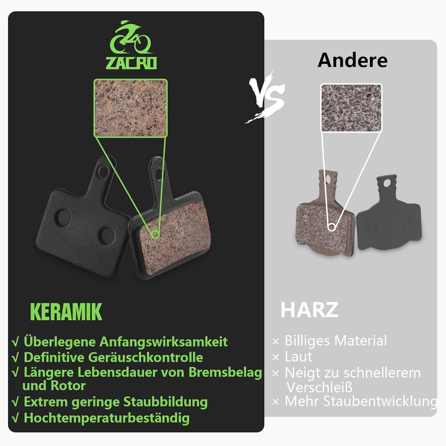 Fahrrad-Bremsbeläge Keramik MTB Shimano TRP Deore Tektro 4 Paar