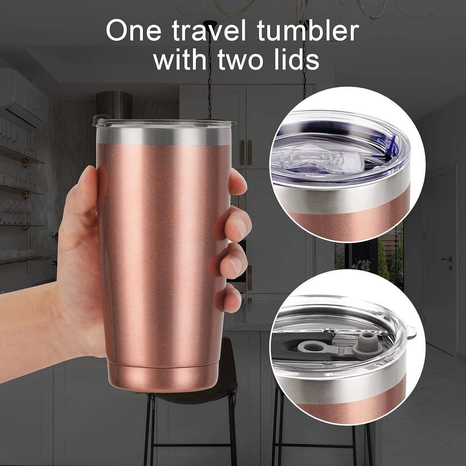Thermobecher 20oz 600ml Strohhalm Deckel Edelstahl Doppelwandig Vakuum