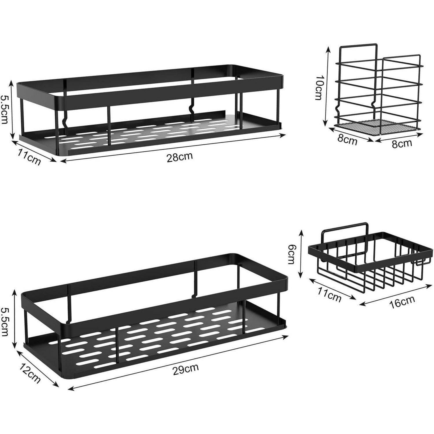 Duschablage ohne Bohren, Wasserdichtes und Rostfreies Duschregal, 4