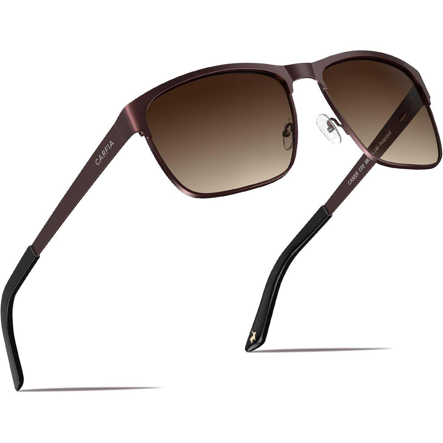 Polarisierte Herren Sonnenbrille Metallrahmen UV 400 Fahrerbrille