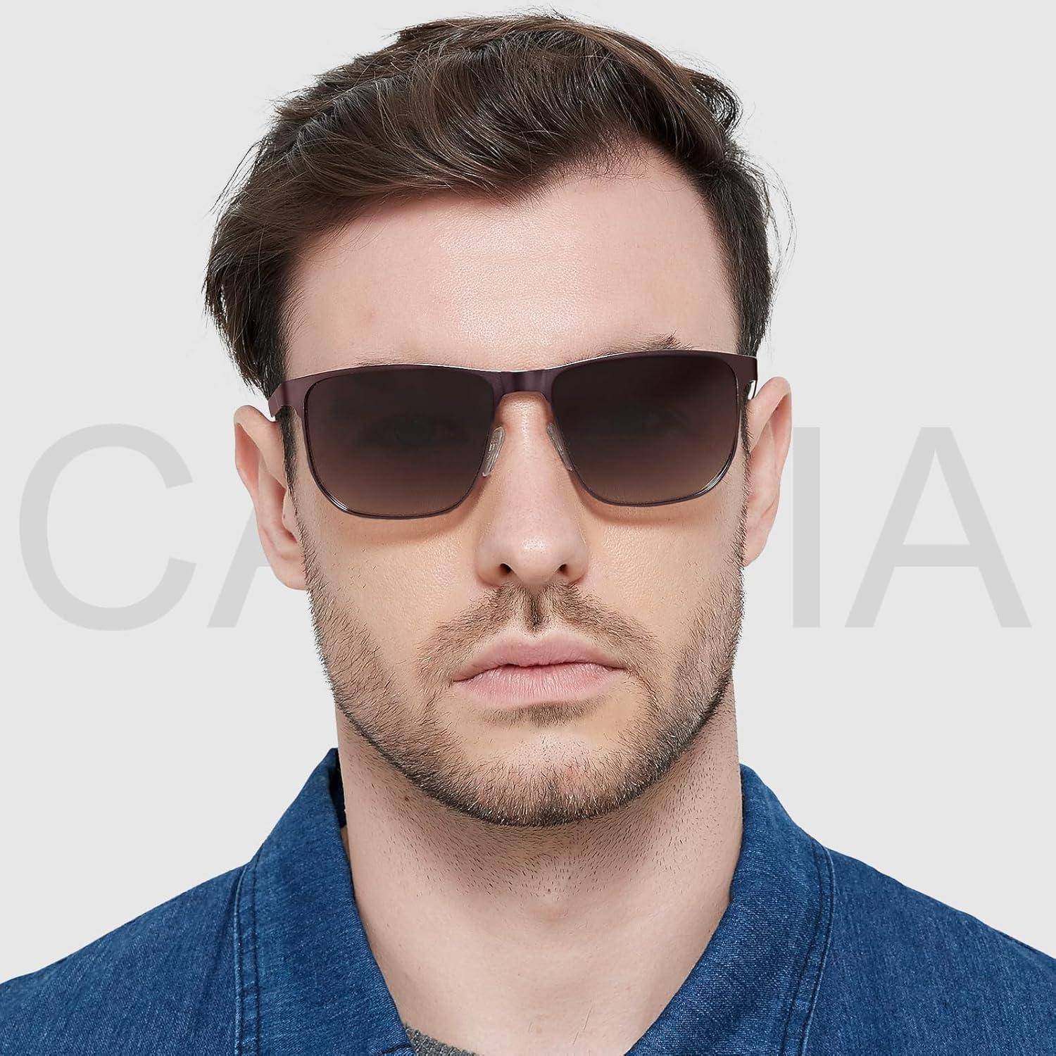 Polarisierte Herren Sonnenbrille Metallrahmen UV 400 Fahrerbrille
