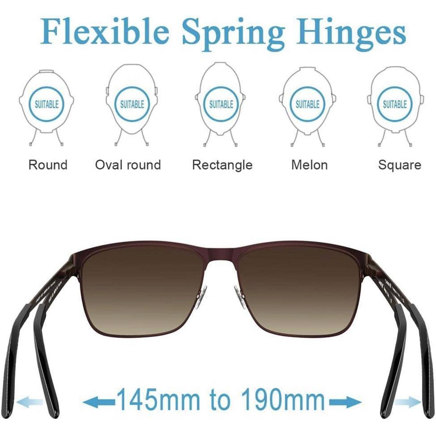 Polarisierte Herren Sonnenbrille Metallrahmen UV 400 Fahrerbrille