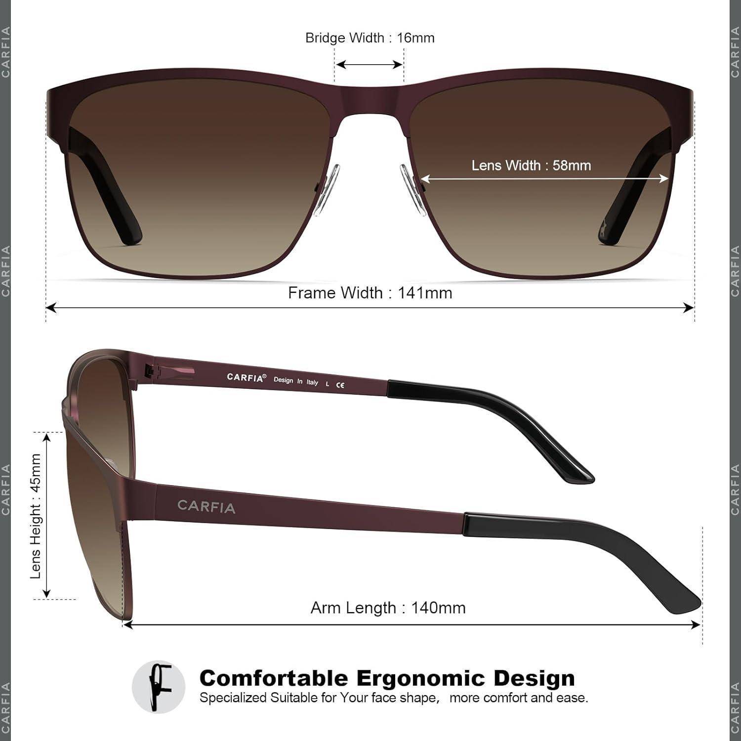 Polarisierte Herren Sonnenbrille Metallrahmen UV 400 Fahrerbrille