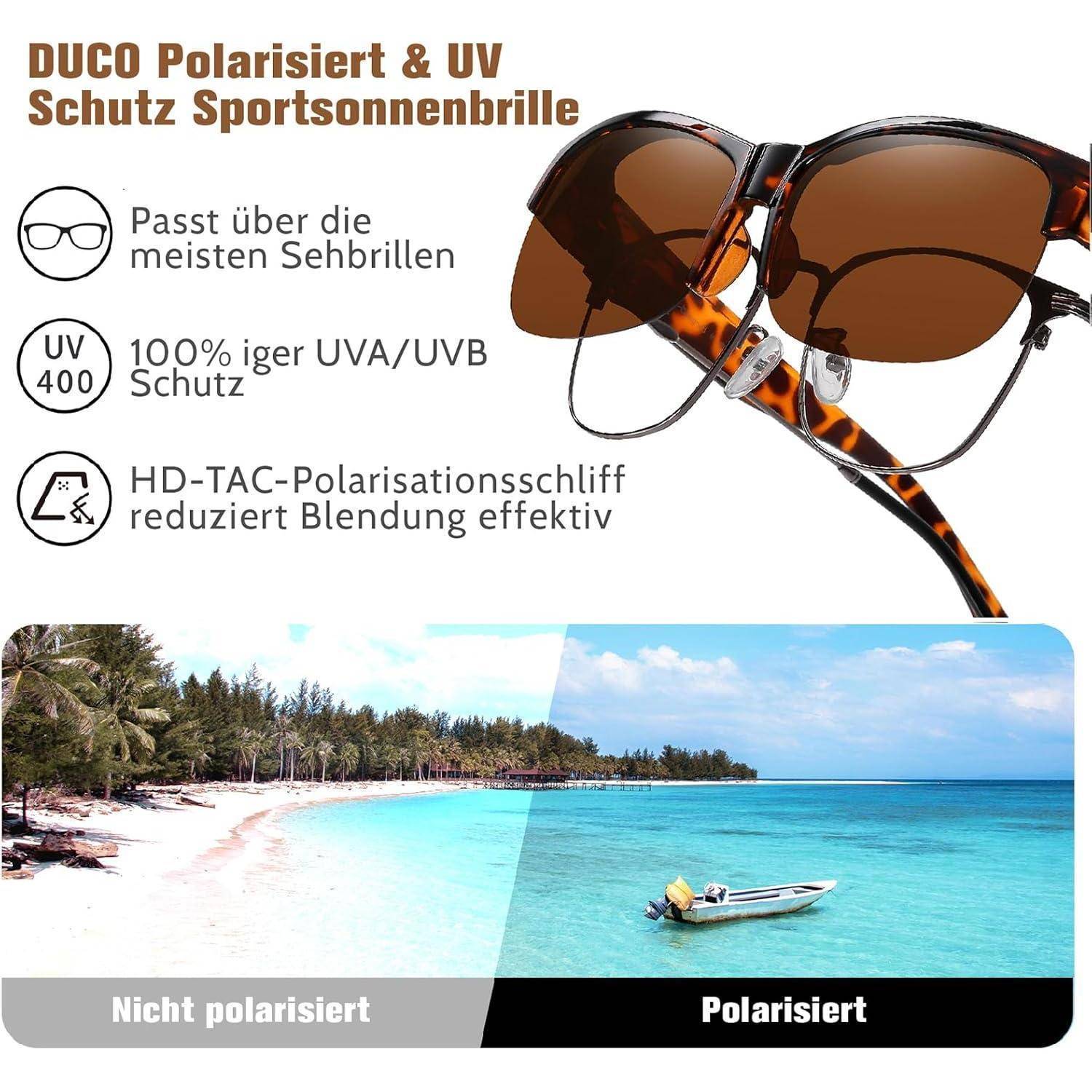 Polarisierte Überbrille für Brillenträger Sonnenbrille Unisex mit