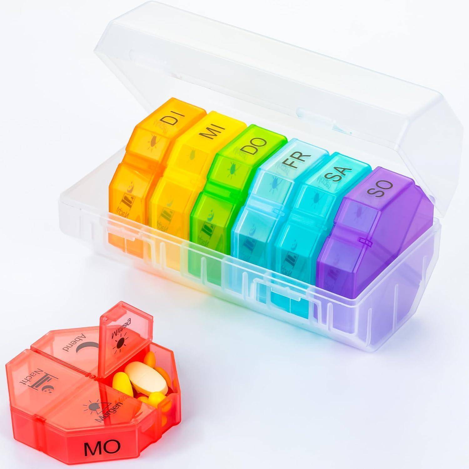 Tablettenbox 7 Tage Große Fächer Medikamentenbox Organizer 28 Extra