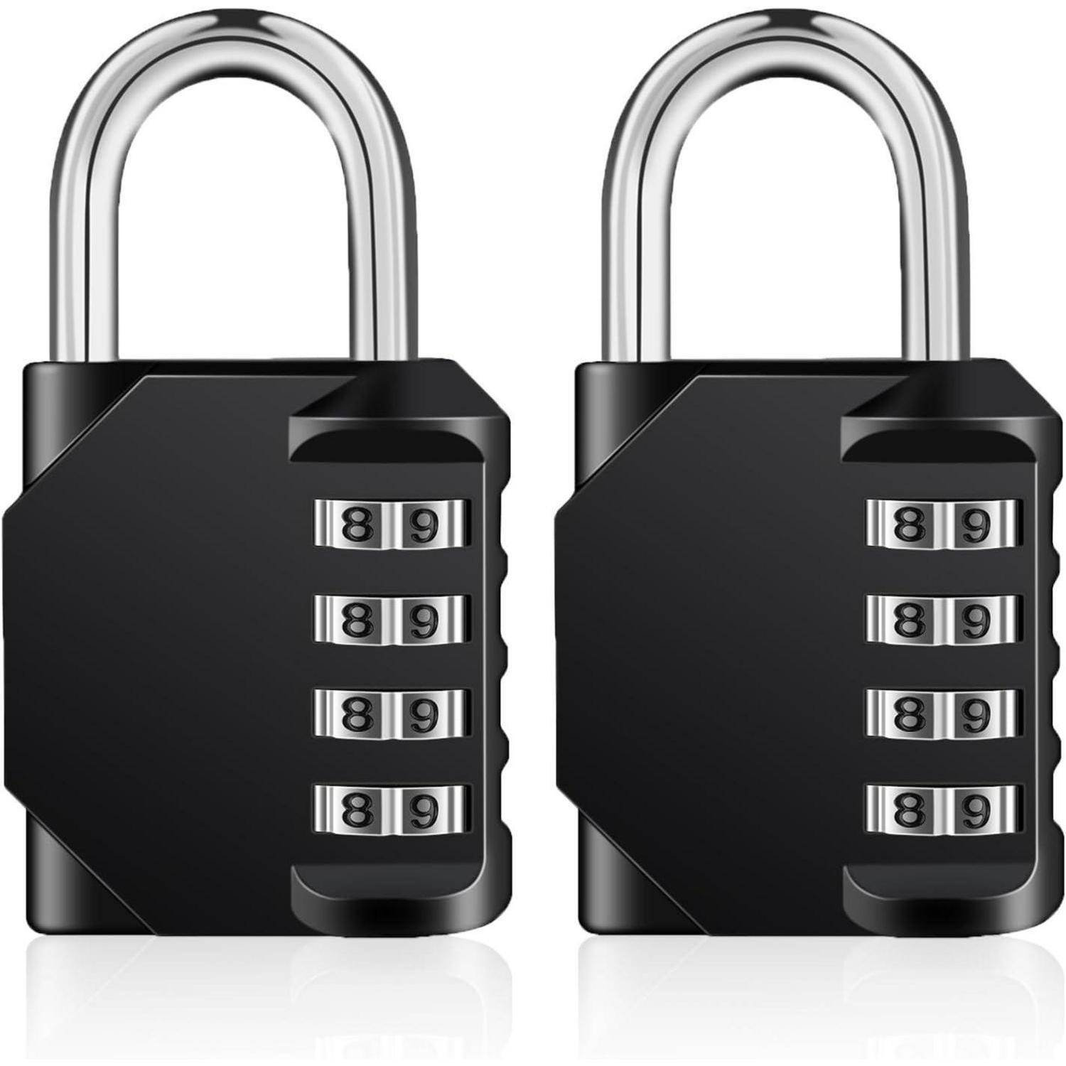 Vorhängeschloss Zahlenschlösser 4 Stellig Schwarz 2er Set