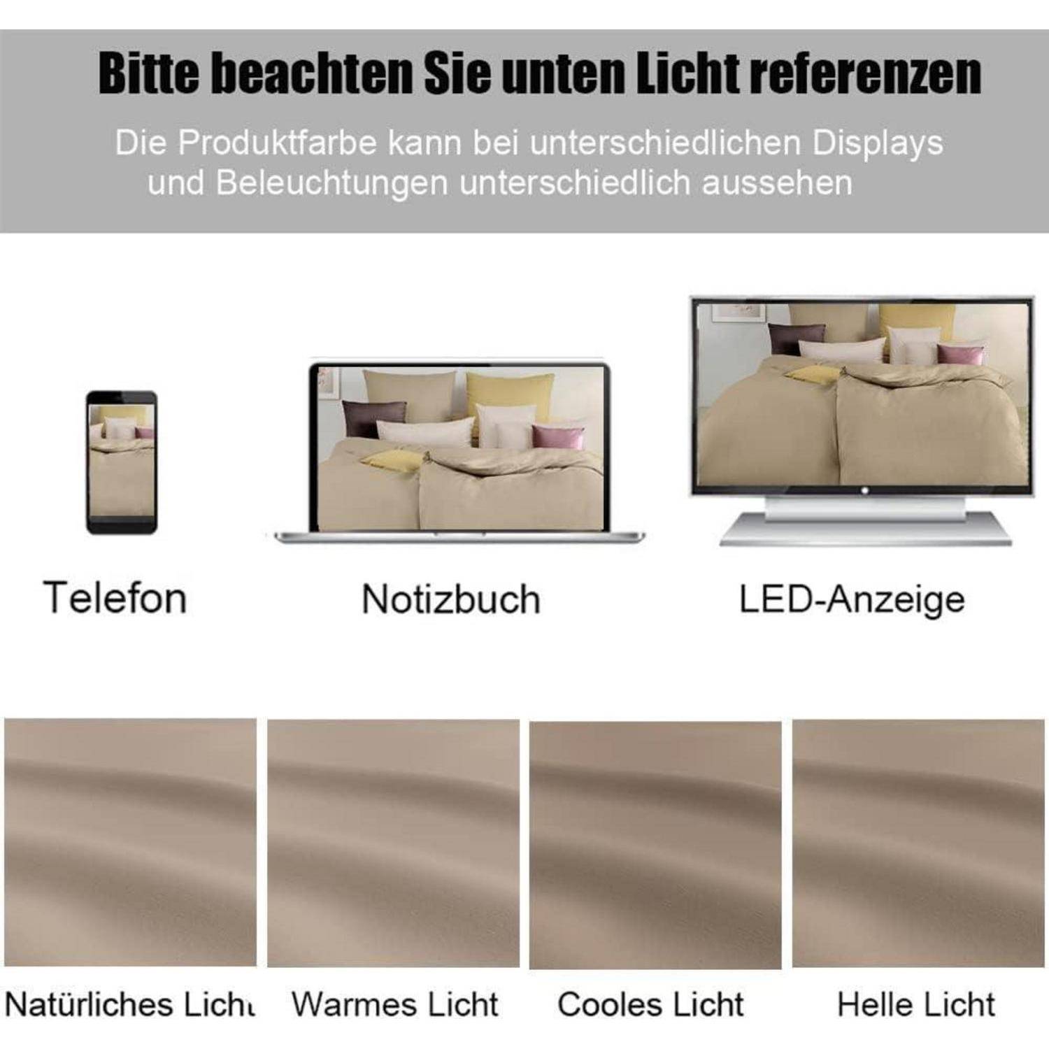 Bitte beachten Sie die Lichtverweise unten - Verschiedene Geräte (Handy, Notebook, LED-Display) zeigen Produktfarbvariationen unter unterschiedlichen Beleuchtungen: natürlichem, warmem, kühlem und hellem Licht.
