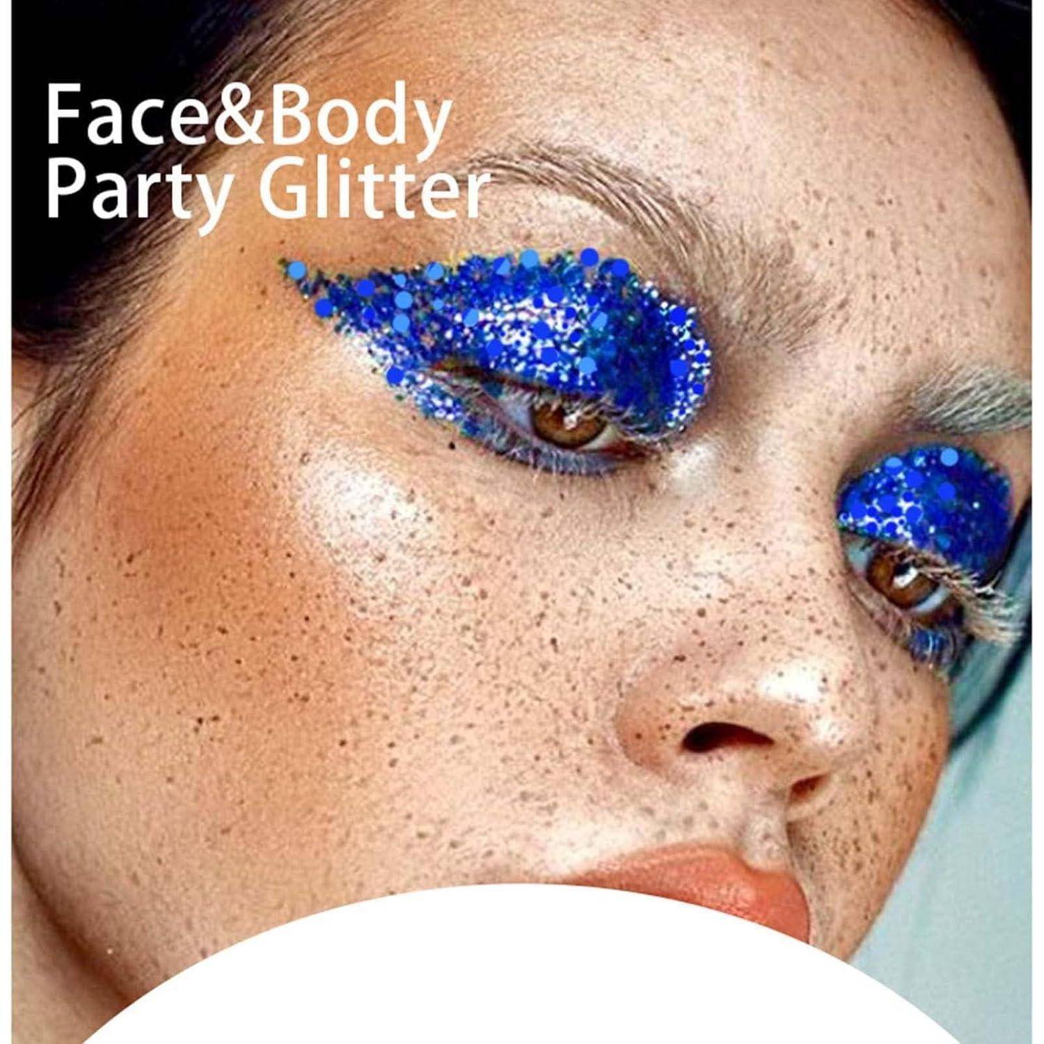 Prreal Body Glitter Gel Sequins Shimmer Liquid Eyeshadow Blue 50ml