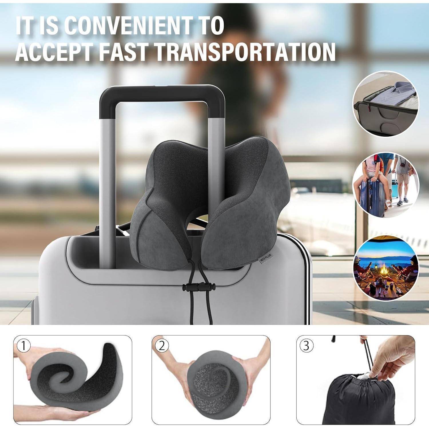 Nackenkissen Memory Foam Reisekissen Auto Travel Pillow samtweich