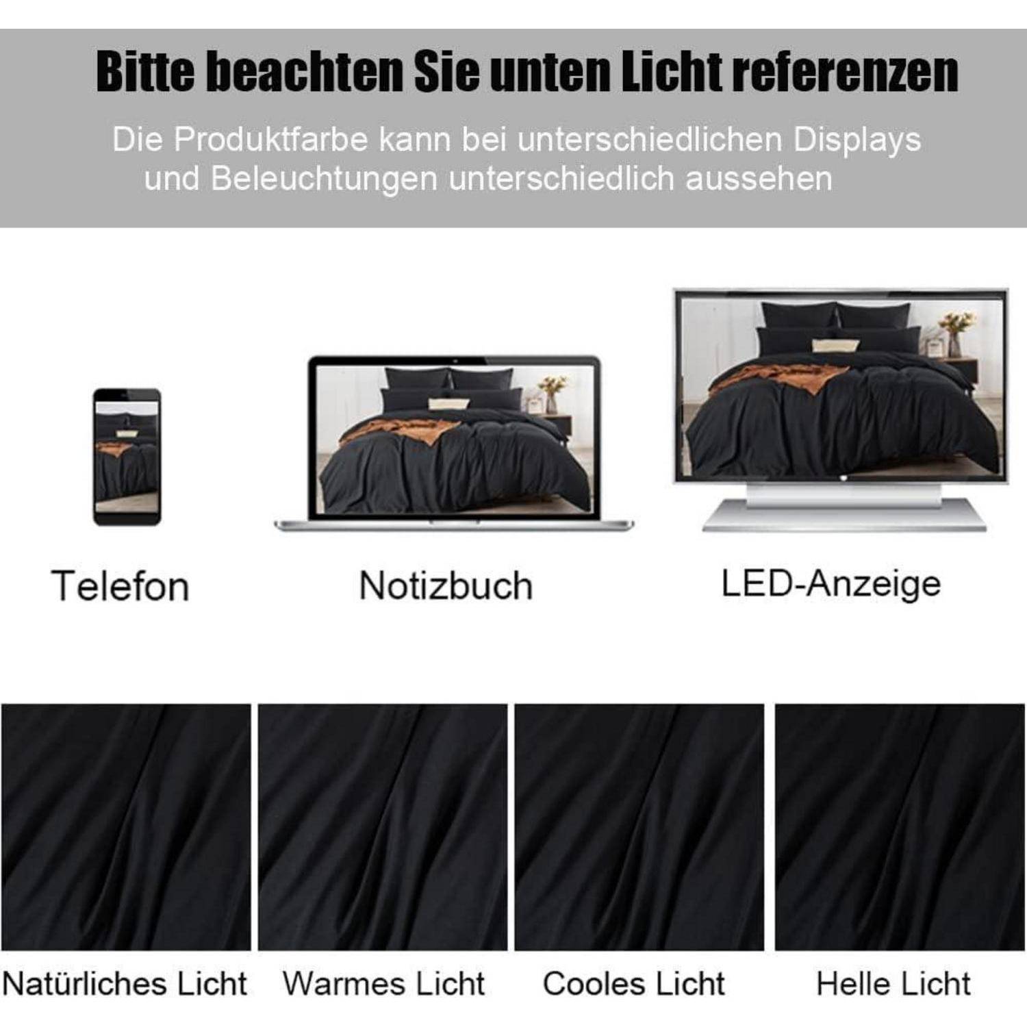 Kissenbezug 50x50 Schwarz 2er Set Mikrofaser Reißverschluss bügelfrei